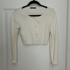 Brandy Melville Cream Button-Down Shirt